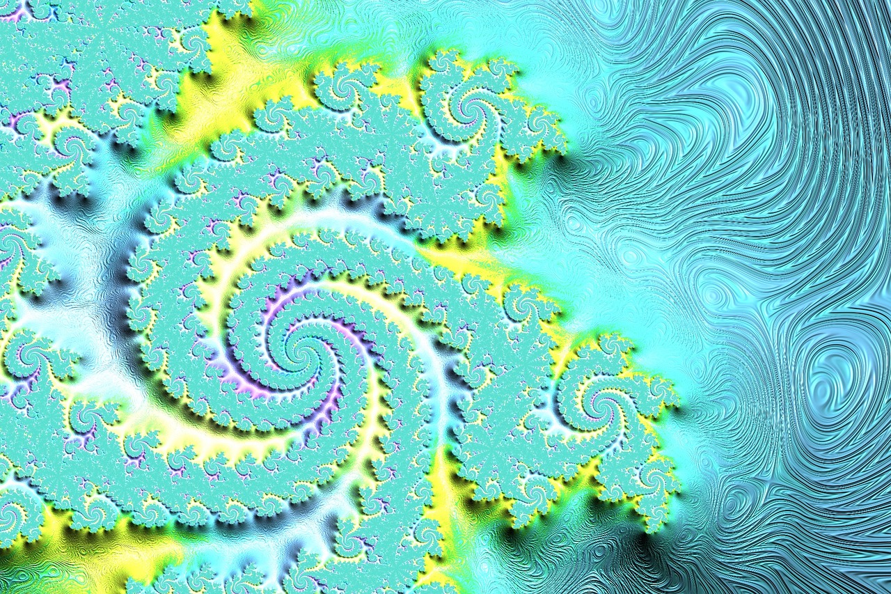 fractals blue pastel free photo