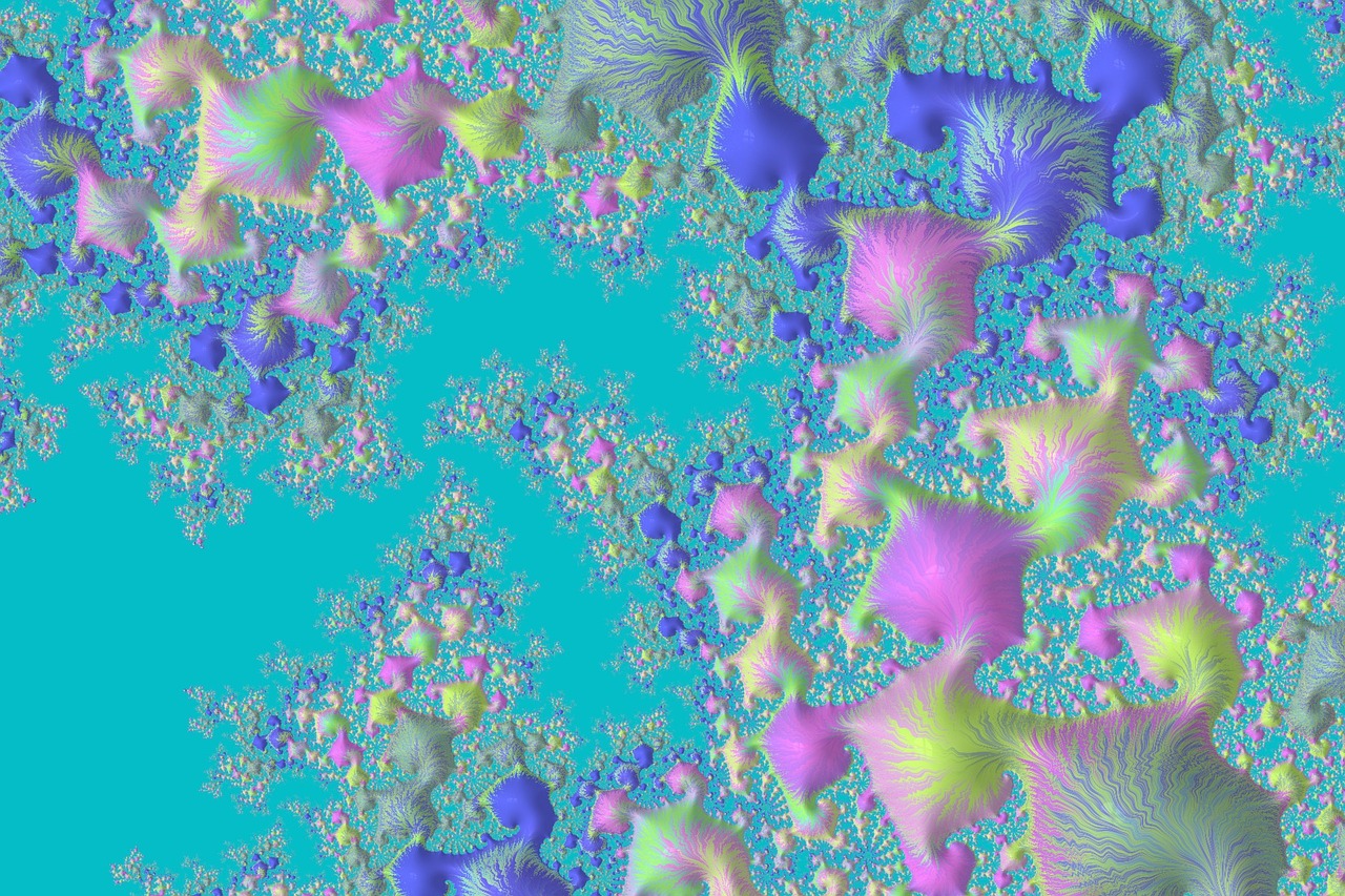 fractals pastel blue free photo