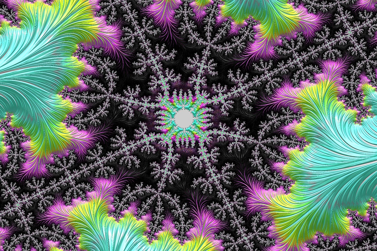 fractals colorful black free photo