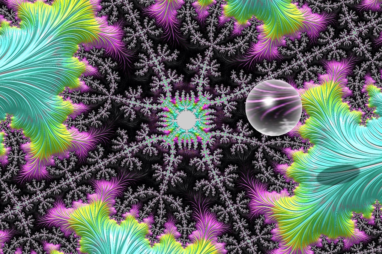 fractals black colorful free photo