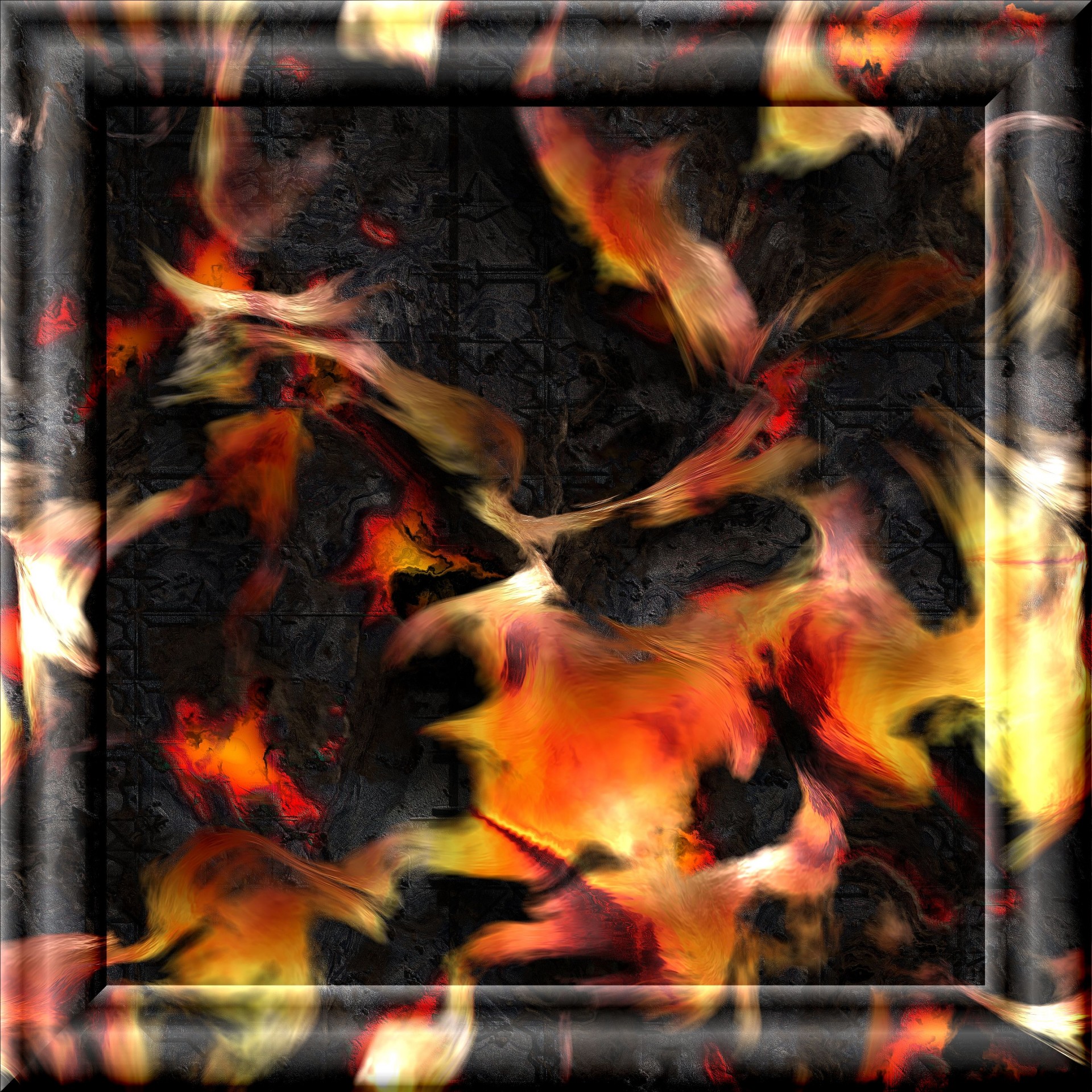 fire frame 3d free photo