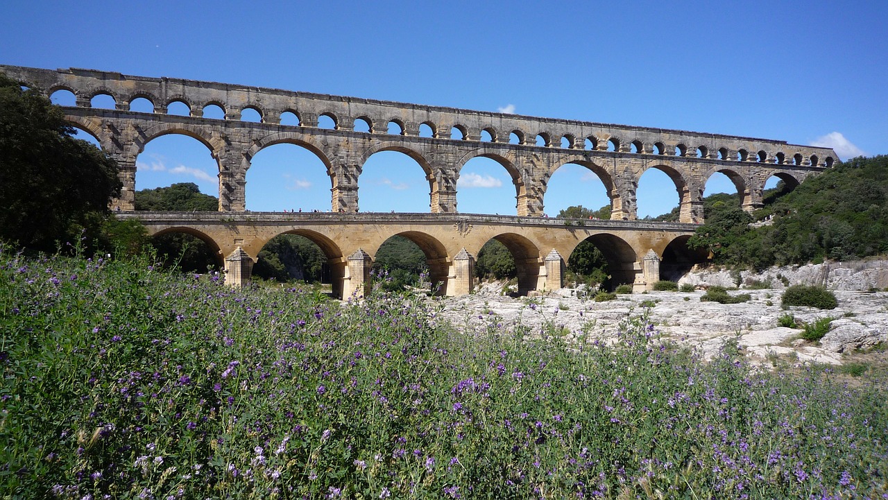 france roman aqueduct bridge free photo