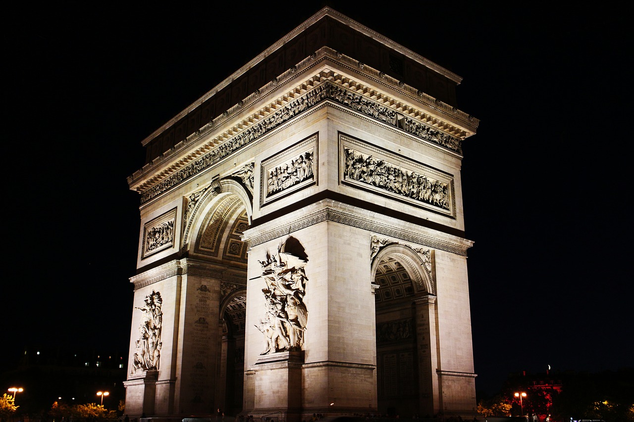 france paris arc de triomphe free photo