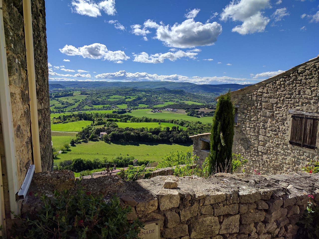 france village clouds free photo