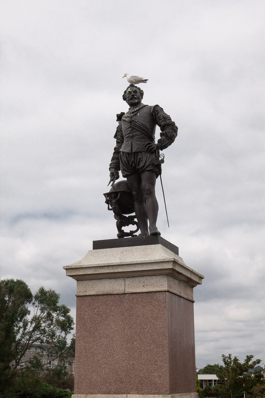 francis drake statue vice admiral free photo