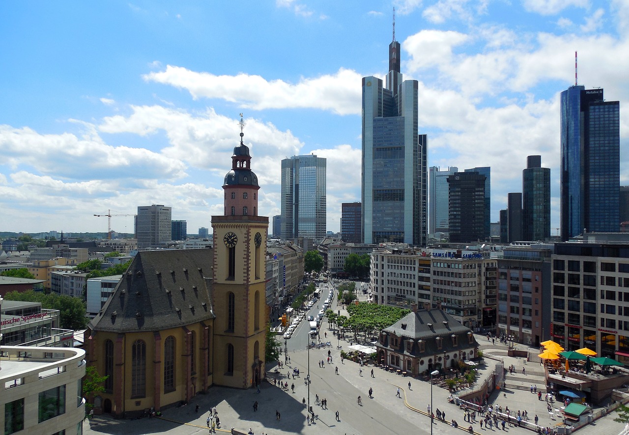 frankfurt city skyline free photo