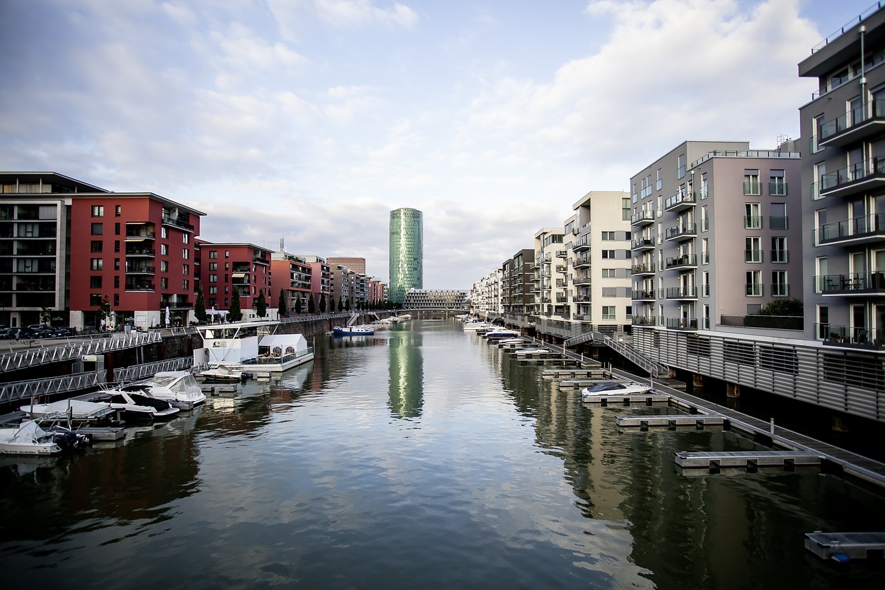 frankfurt  westhafen  river free photo