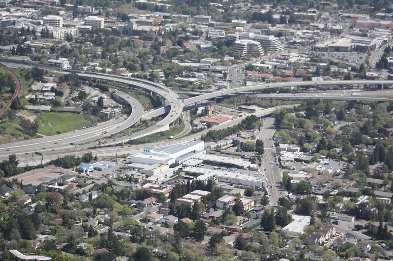 freeway overpass suburbia free photo