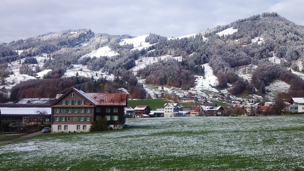 freezing snow-capped mountains frost free photo