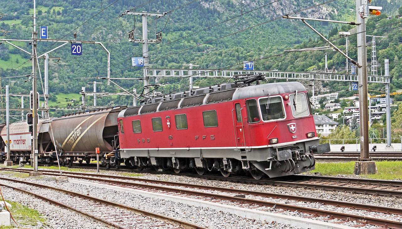 freight train switzerland the track pitch is extremely free photo
