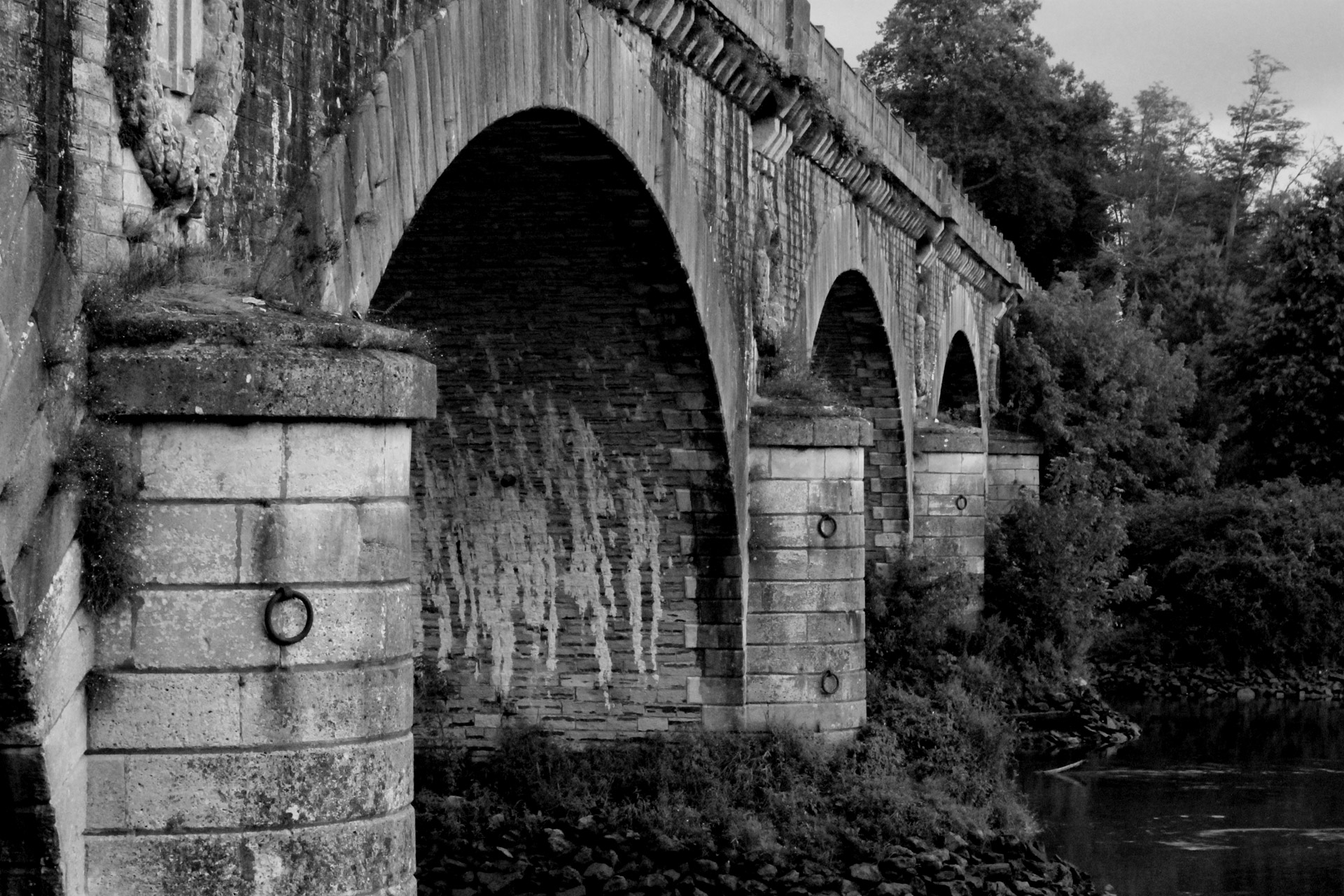 arch bridge underneath free photo