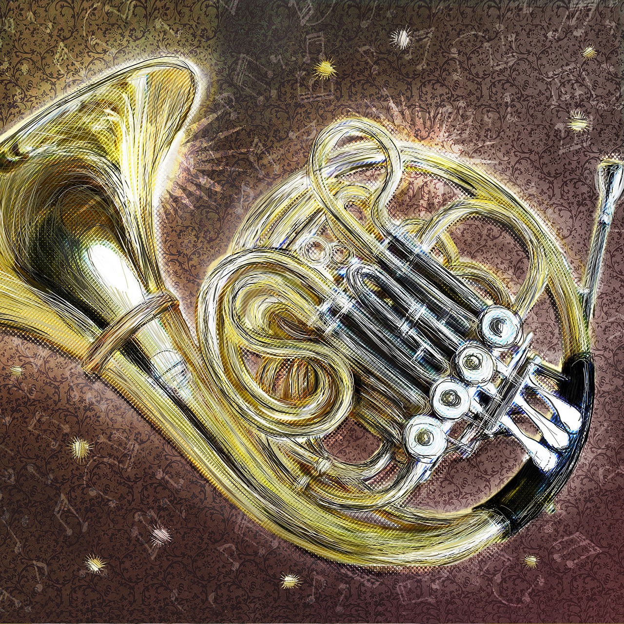french horn  horn  musical instrument free photo