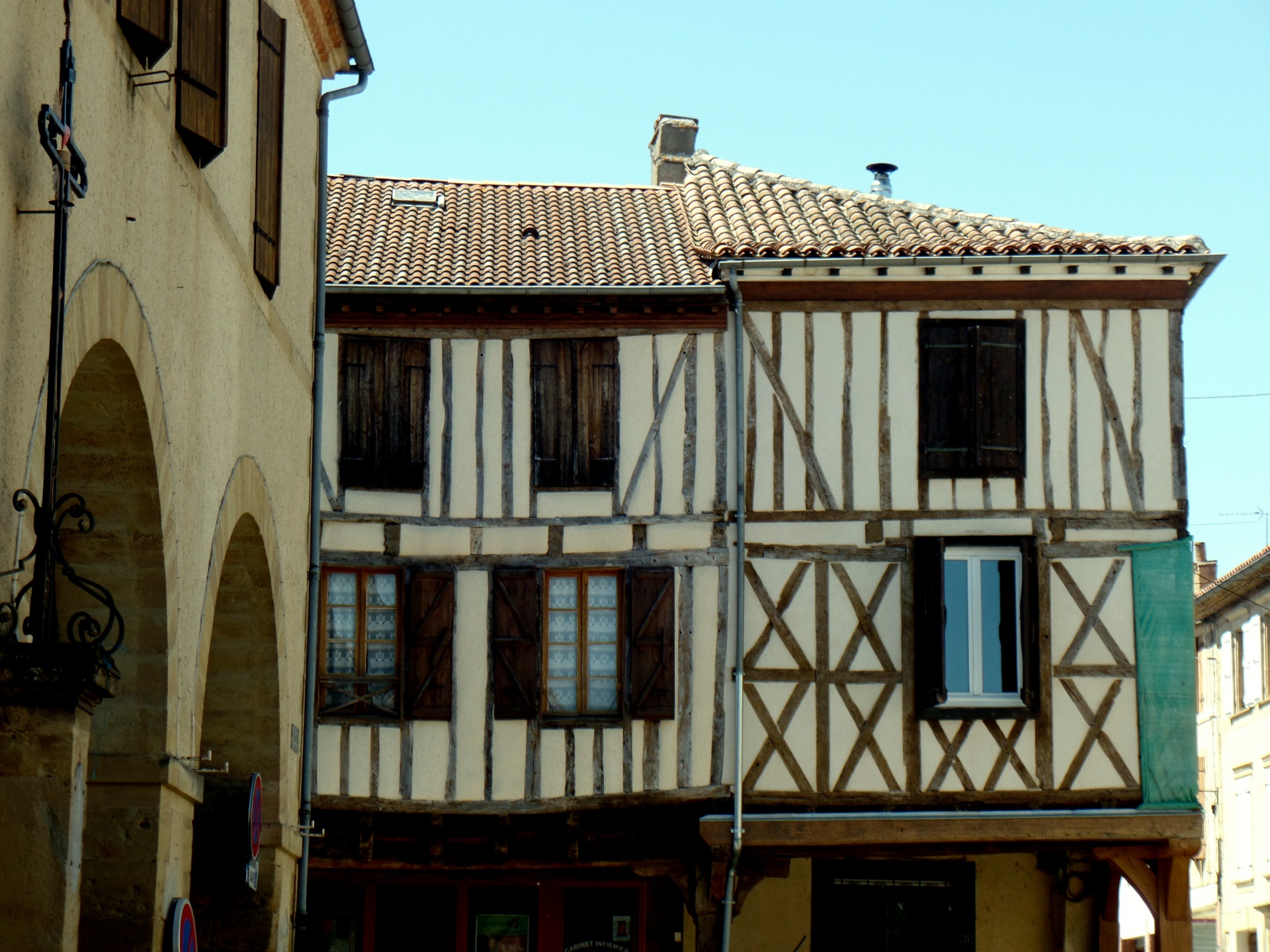 medieval buildings wooden beams town centre free photo
