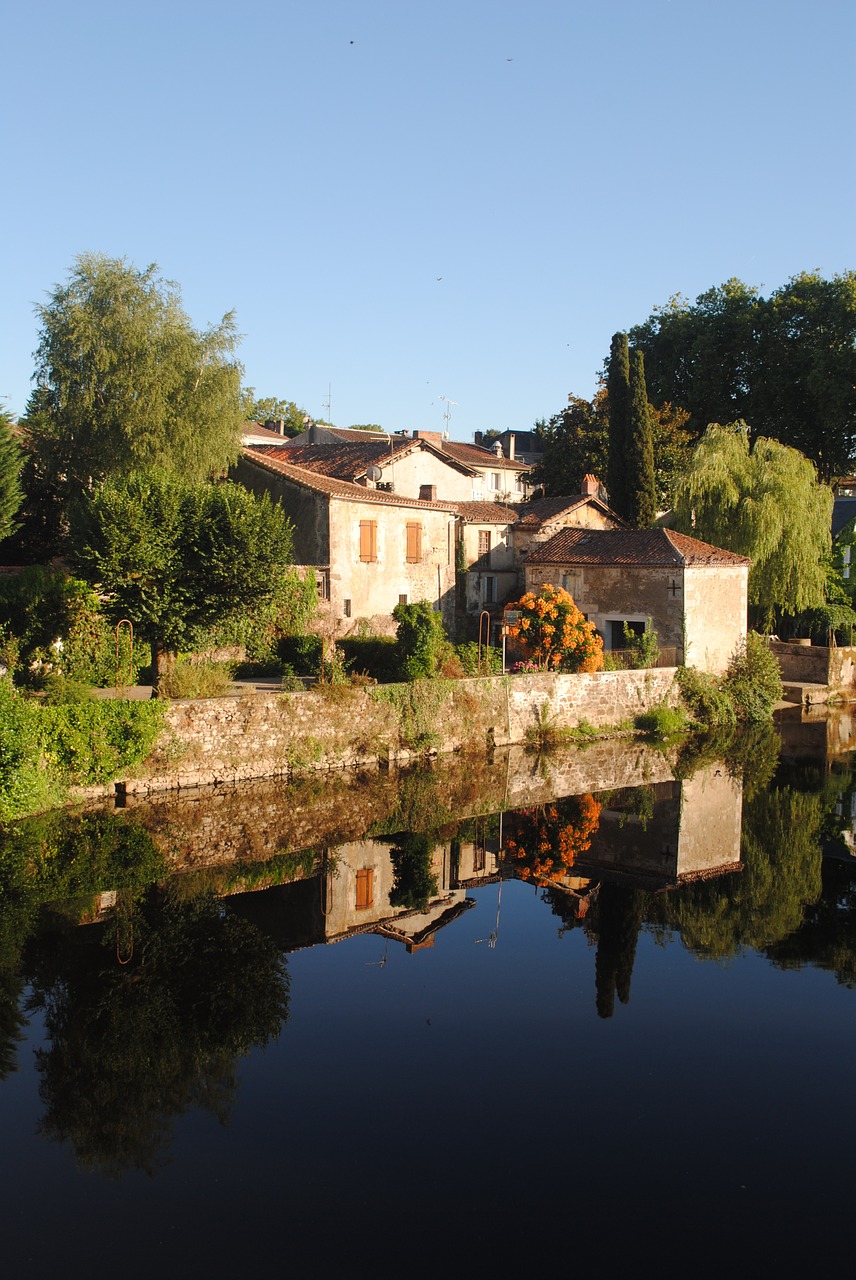 french village confolens river view free photo