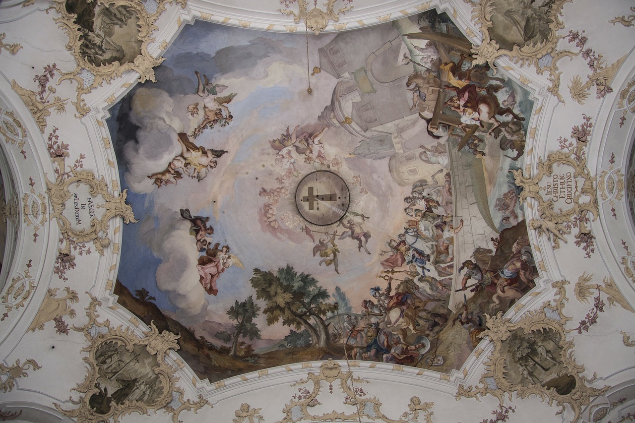 fresco baroque church free photo