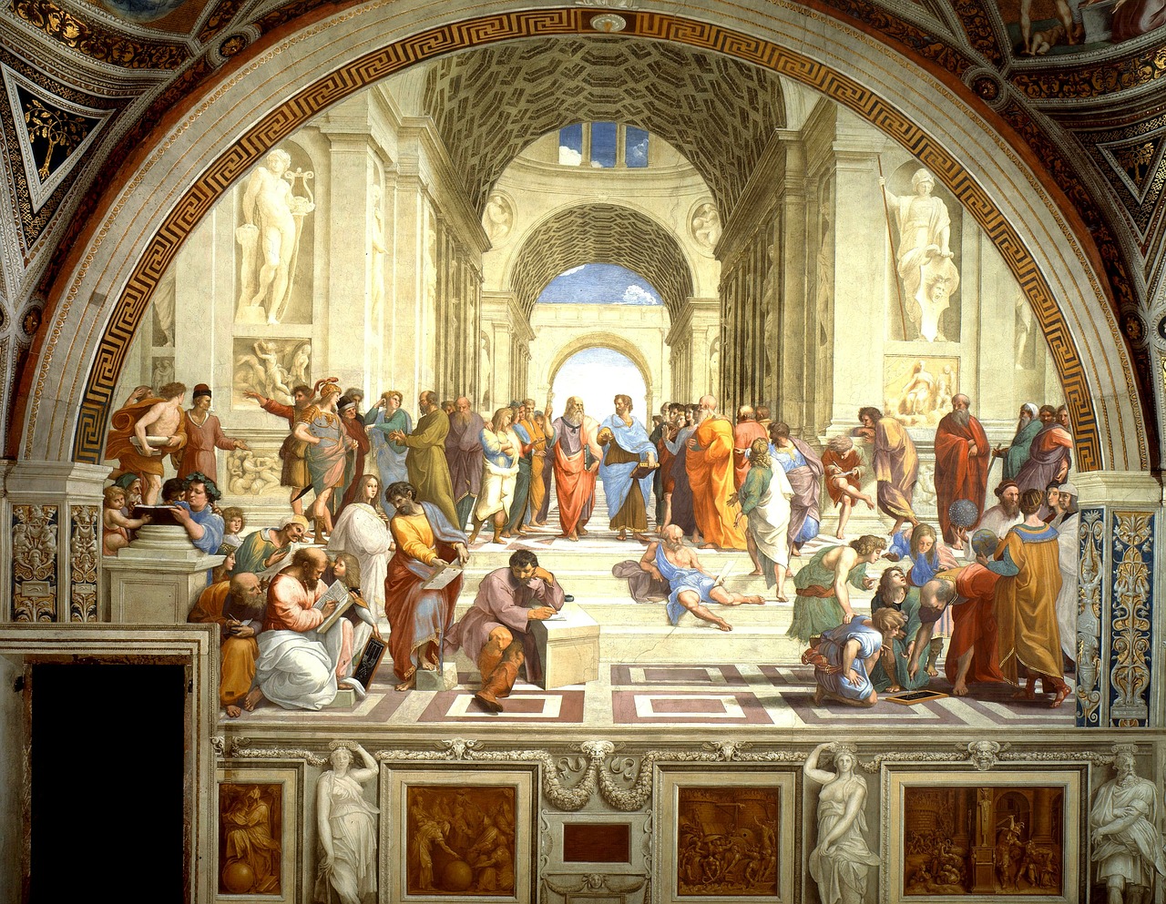 fresco mural school of athens free photo