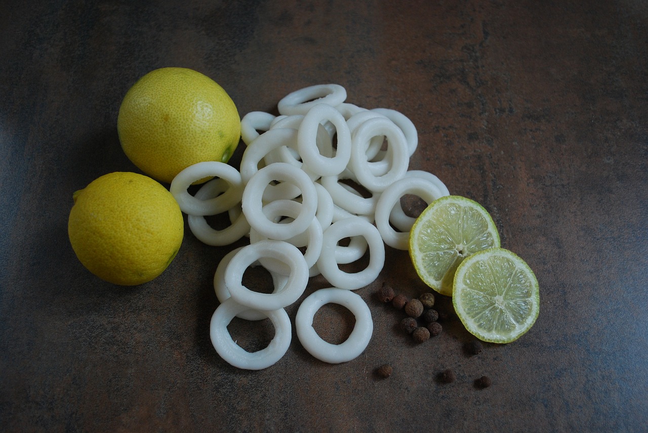 fresh squid rings free photo