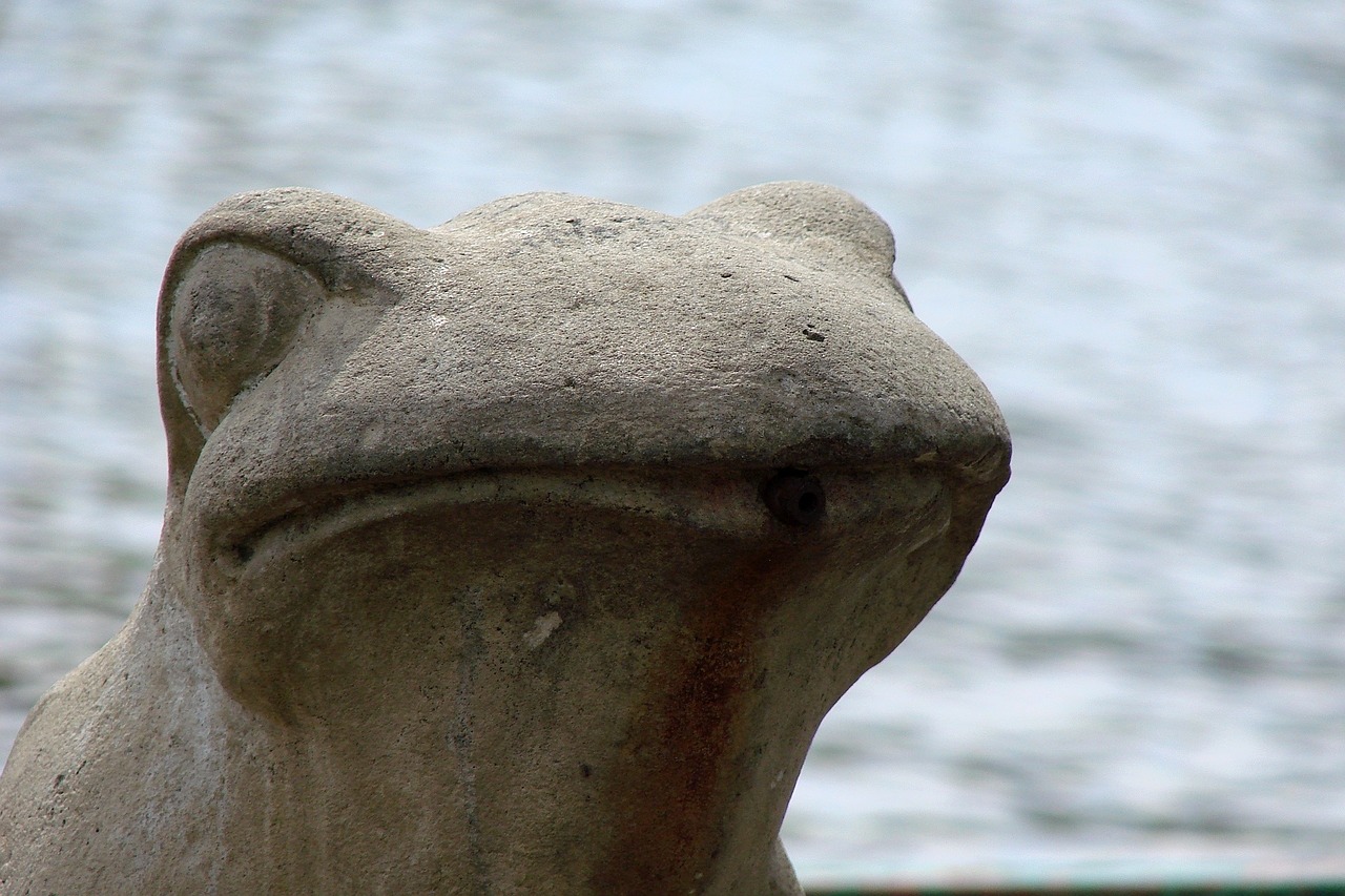 frog fountain sculpture free photo