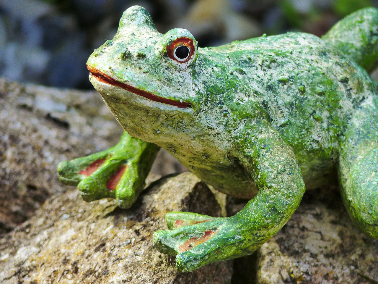 frog gartendeko figure free photo