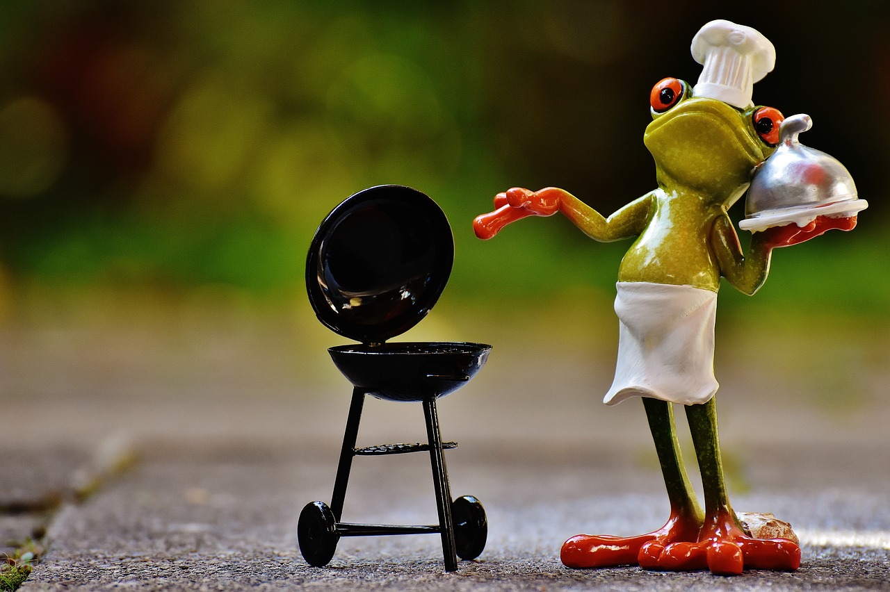 frog cooking grill free photo