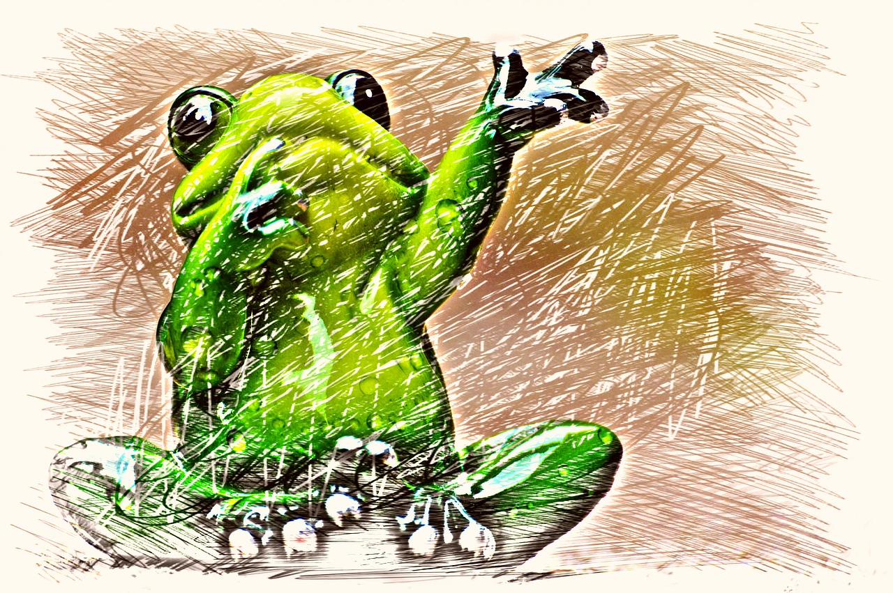 frog wave drawing free photo