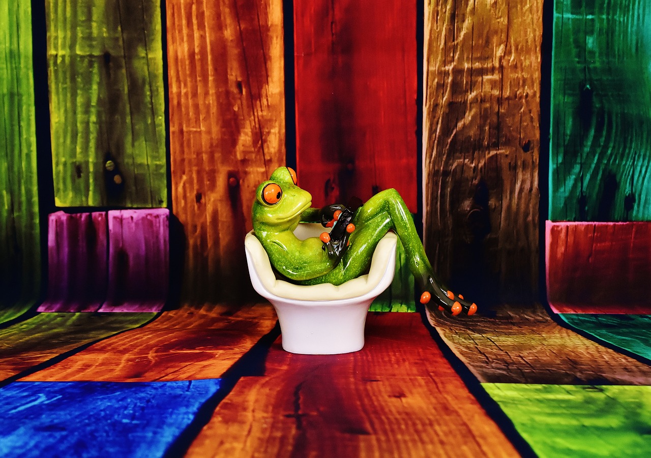 frog chair tablet free photo