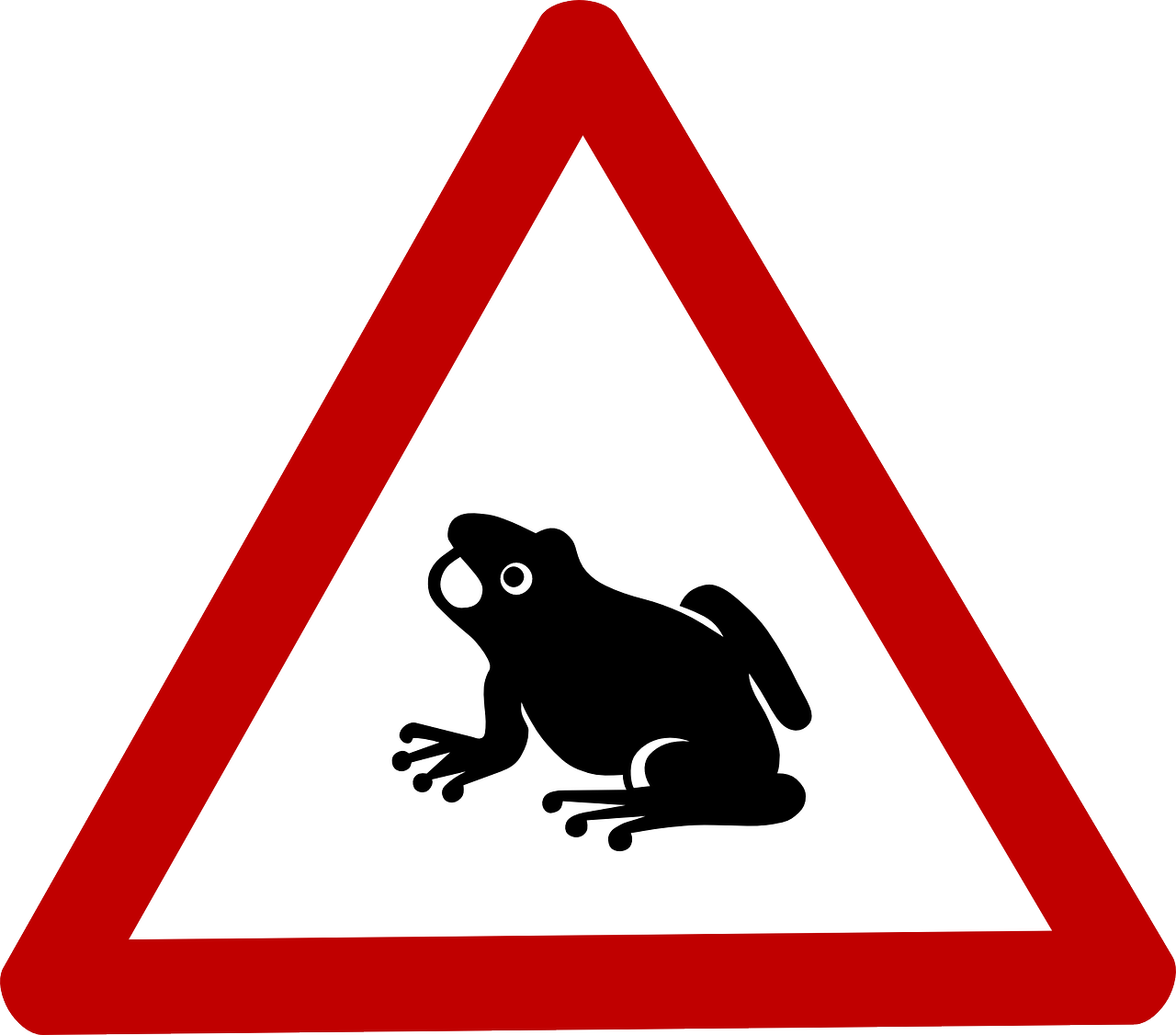 frog danger triangle free photo