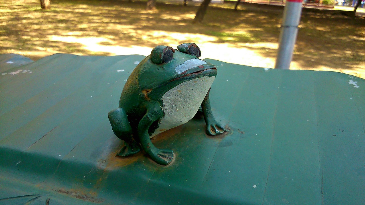 frog iron statue free photo