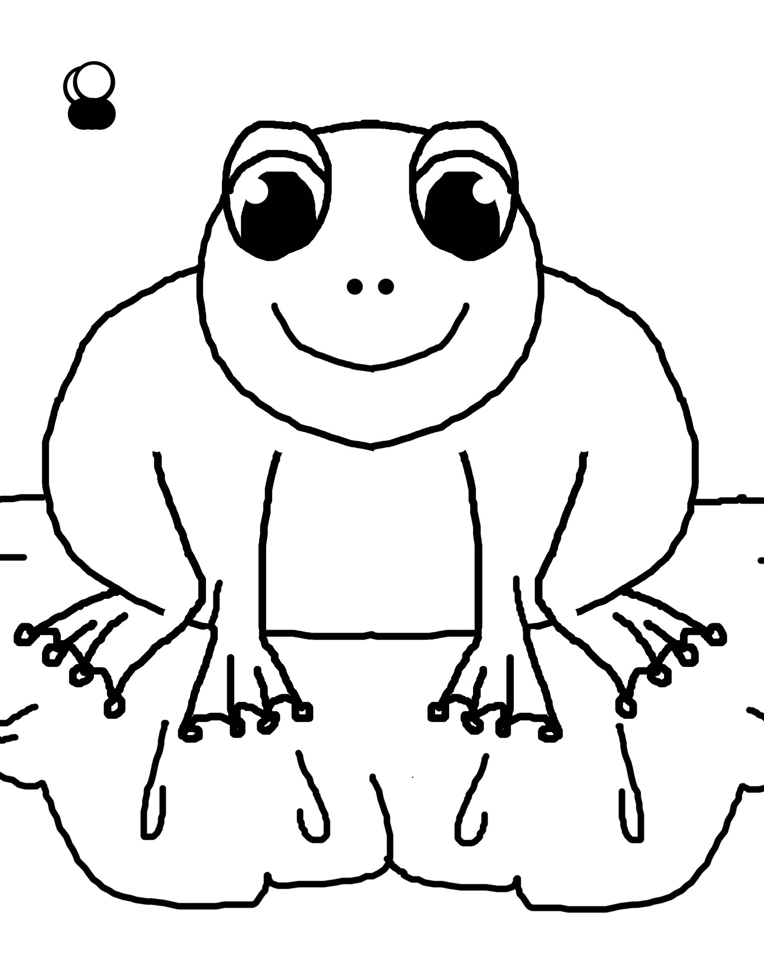 frog outline coloring free photo