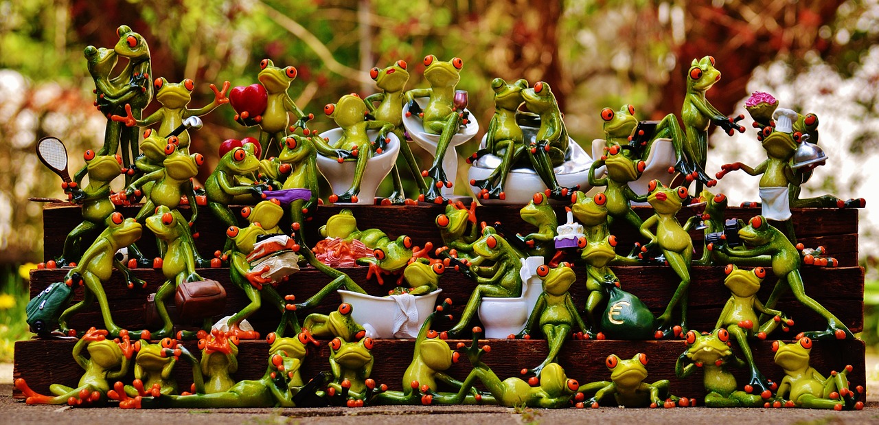 frogs many frog assembly free photo