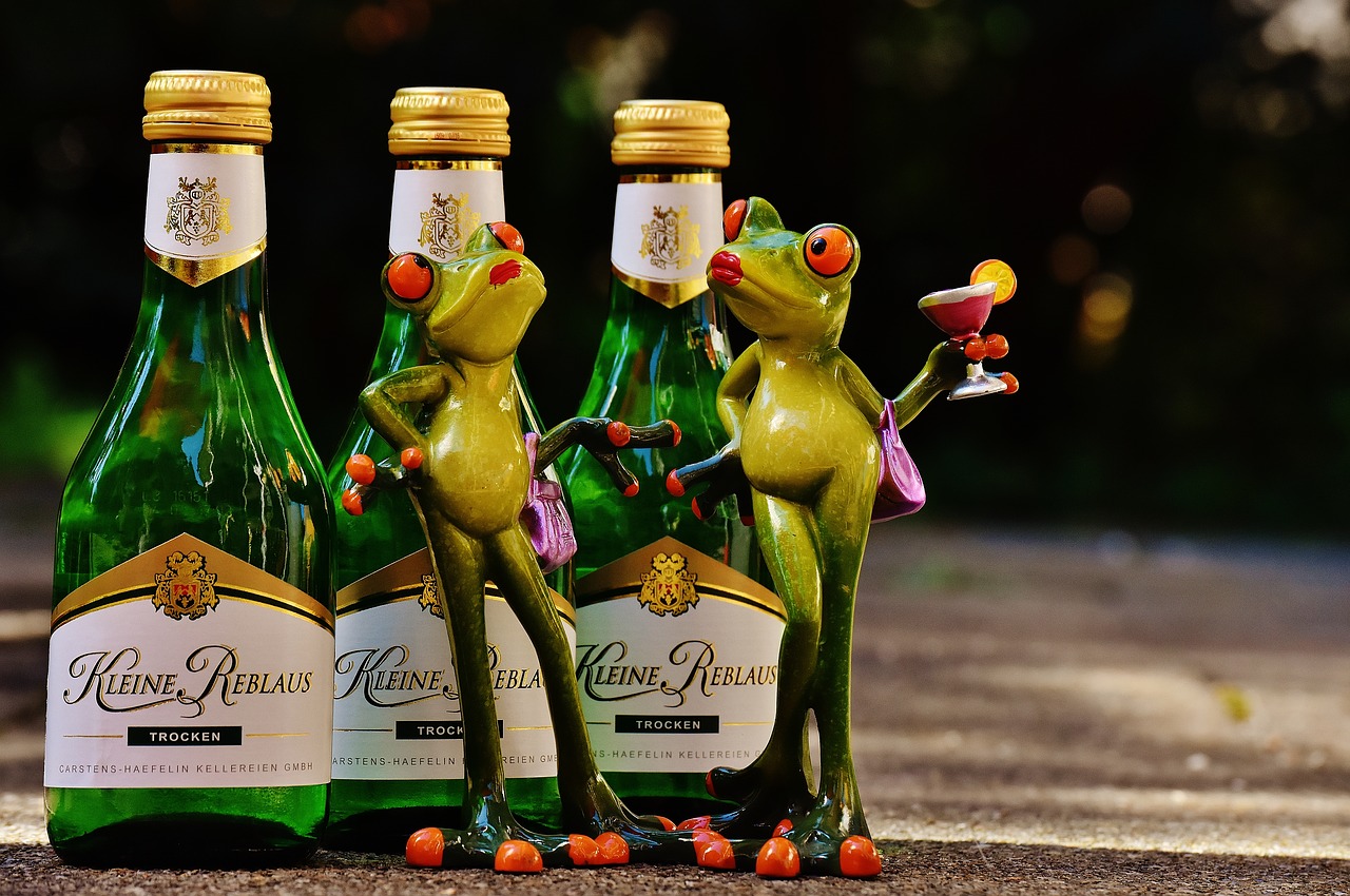 frogs wine drink free photo