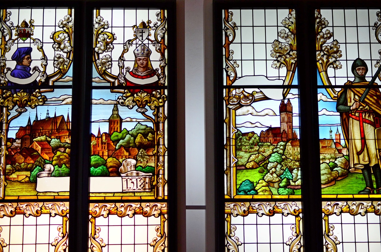 frombork  copernicus museum  stained glass windows free photo