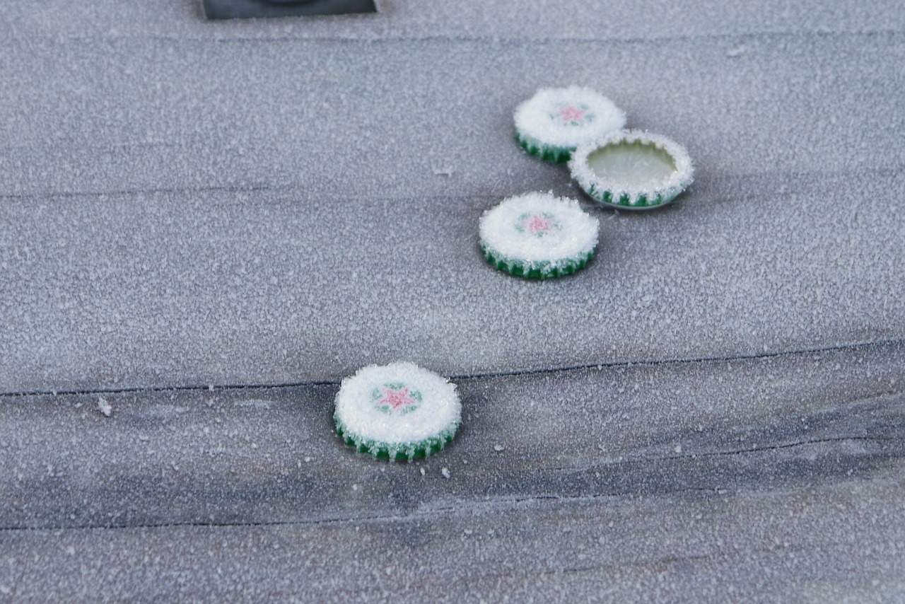 frost bottle tops icy free photo