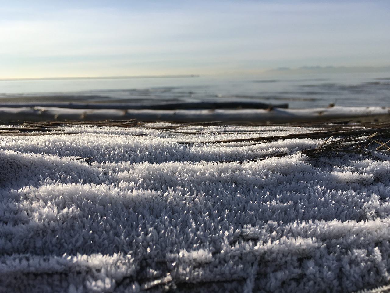 frost beach sky free photo