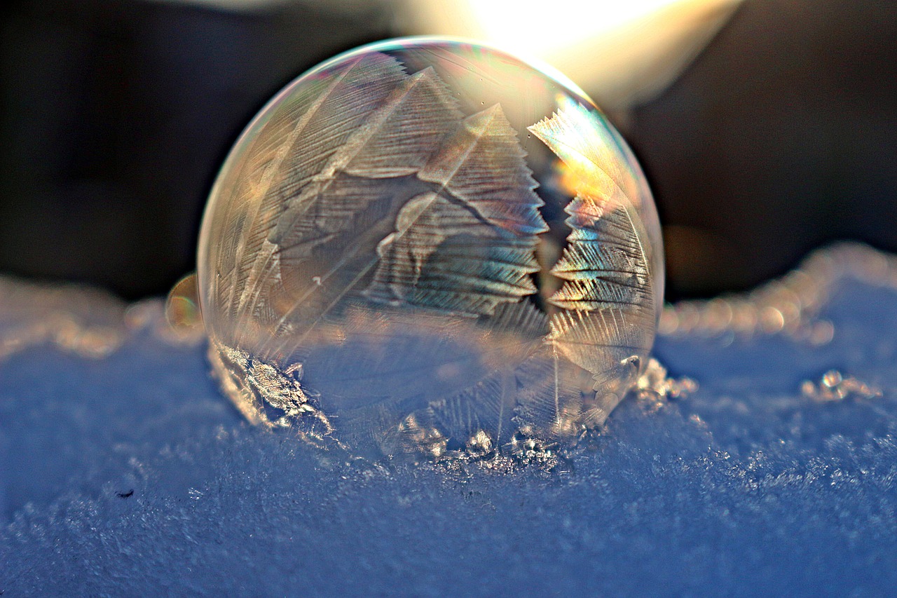 frost ball  frozen bubble  soap bubble free photo