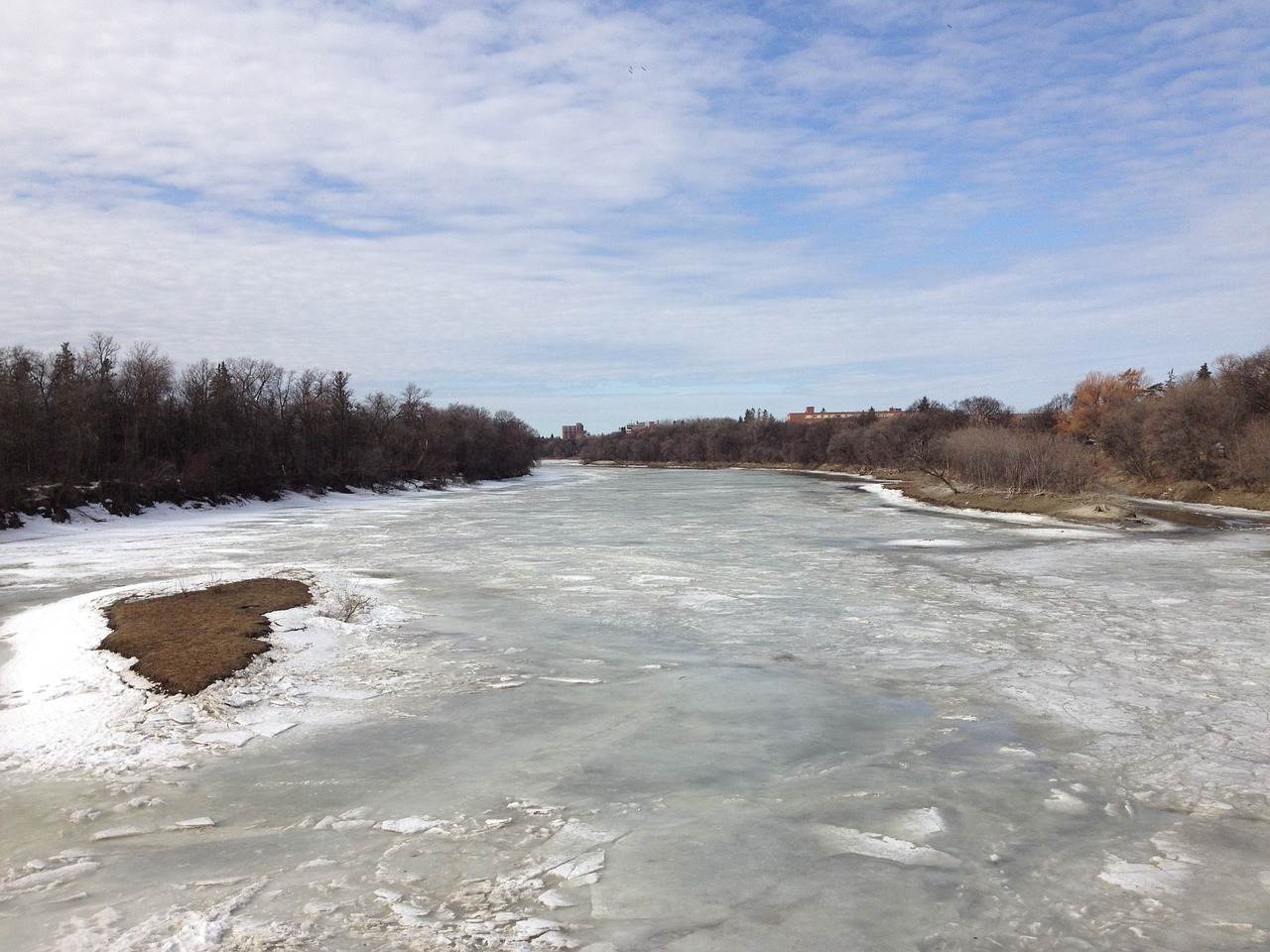 frozen river winter free photo