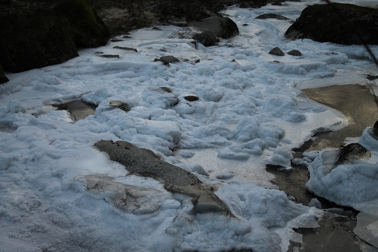 frozen river winter free photo
