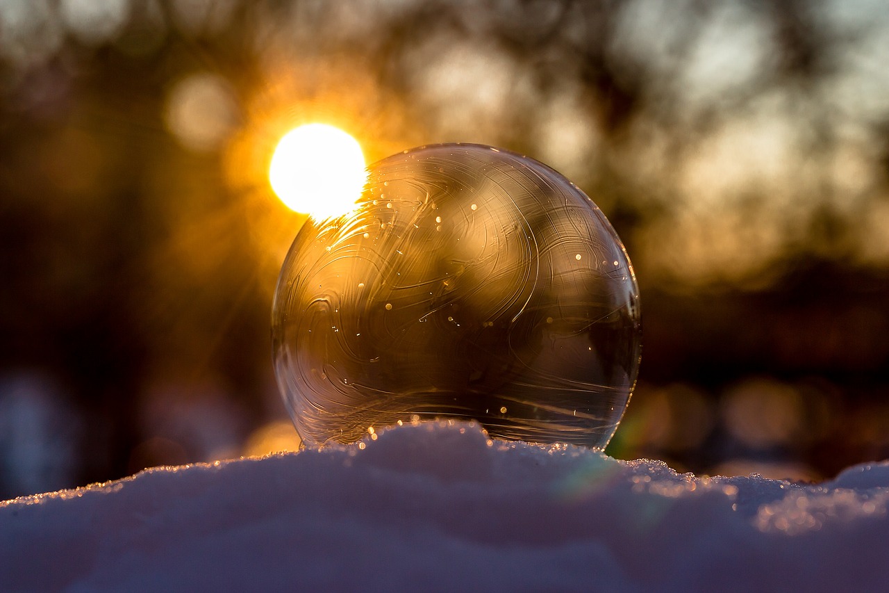 frozen bubble soap bubble slightly frozen free photo