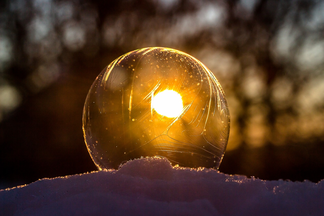 frozen bubble soap bubble slightly frozen free photo