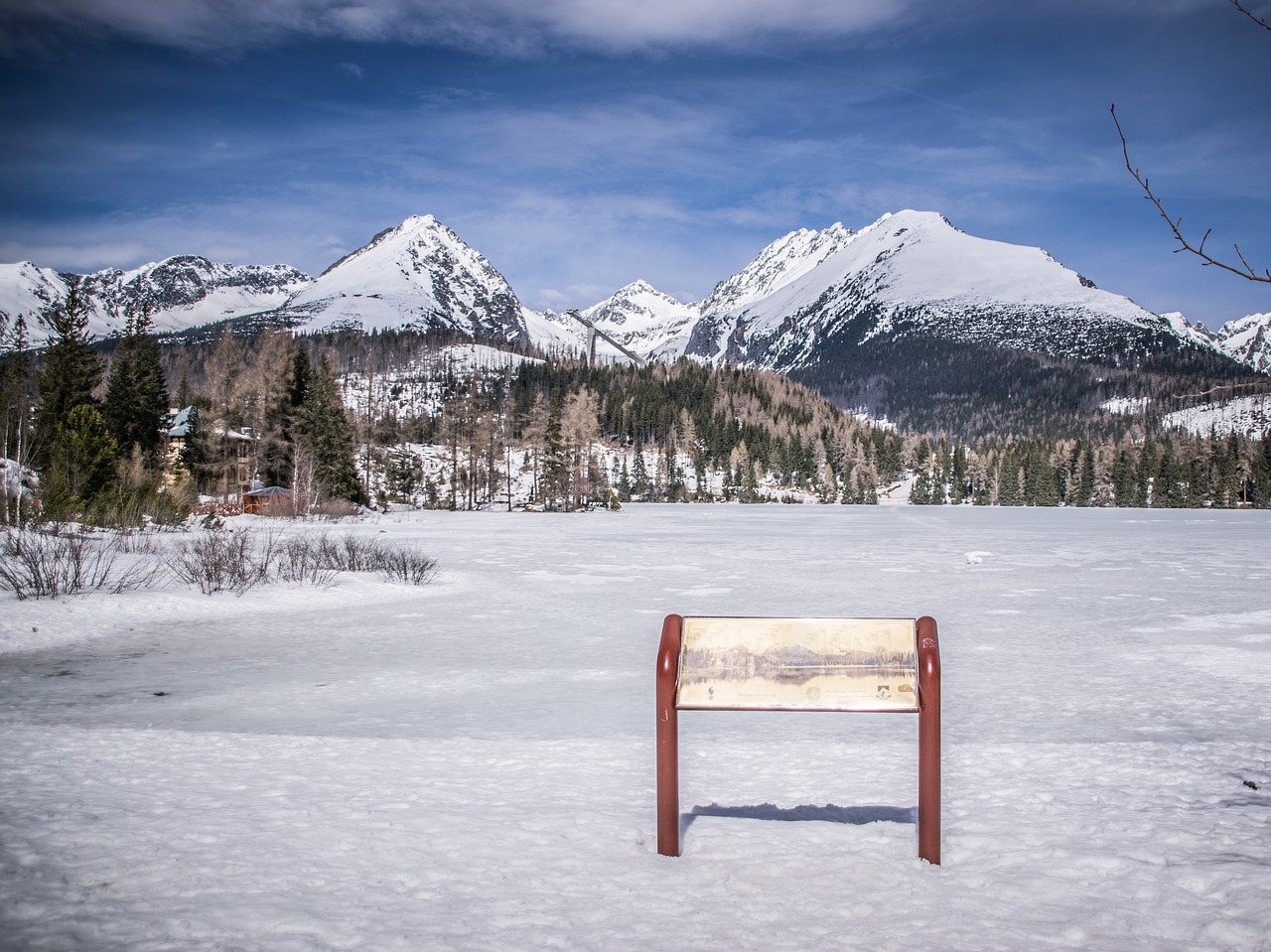 frozen lake  panorama  winter free photo