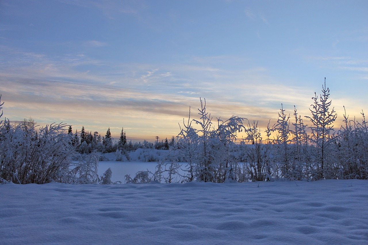 frozen lake winter alaska free photo