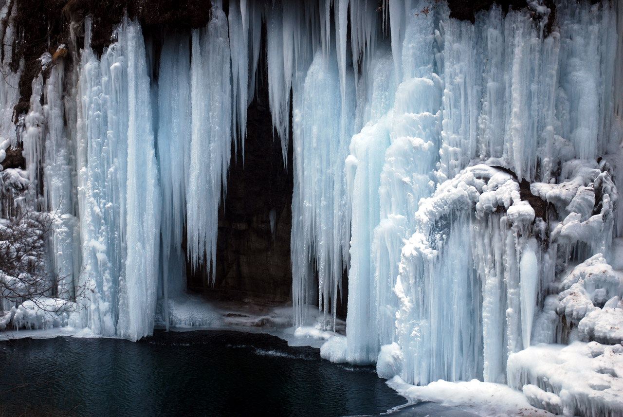 ice iced waterfall free photo