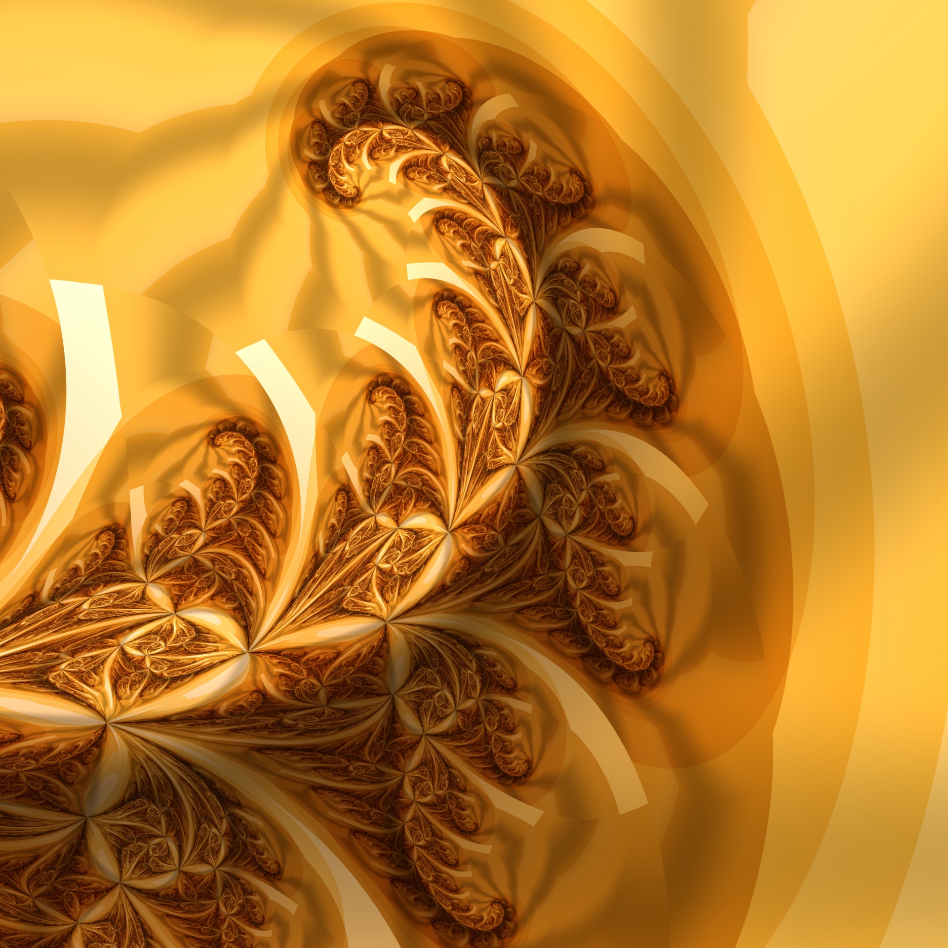 gold golden fractal free photo