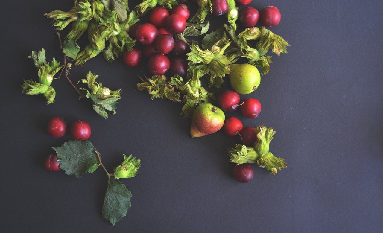 fruit pears cherries free photo