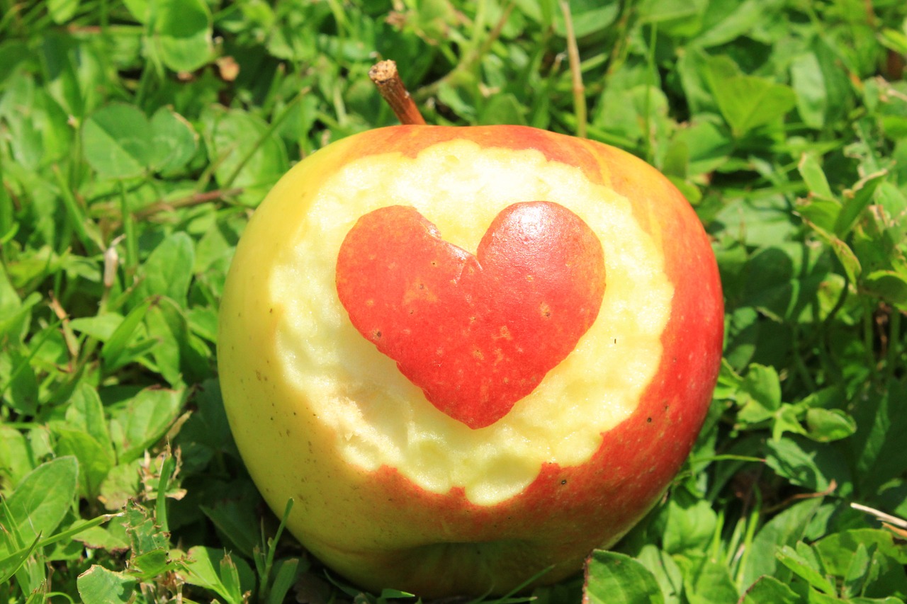 fruit apple heart free photo