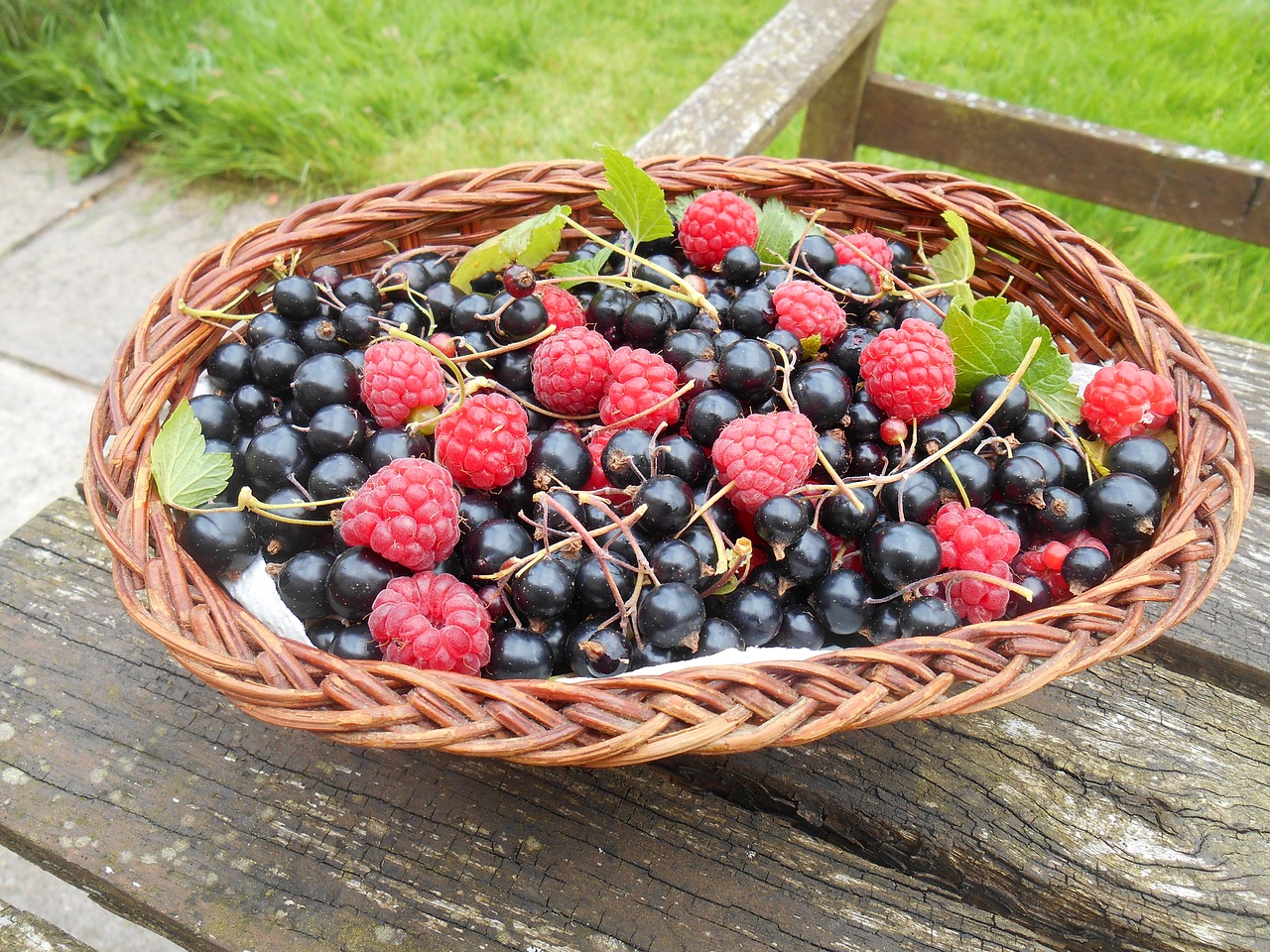 fruit basket raspberries free photo