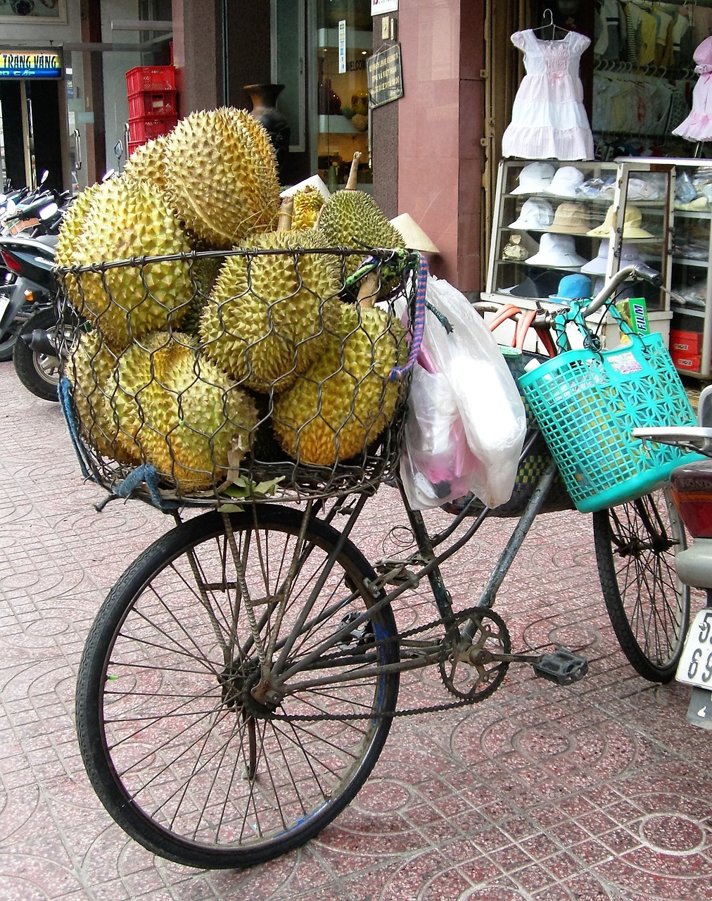 fruit jackfruit bicycle free photo