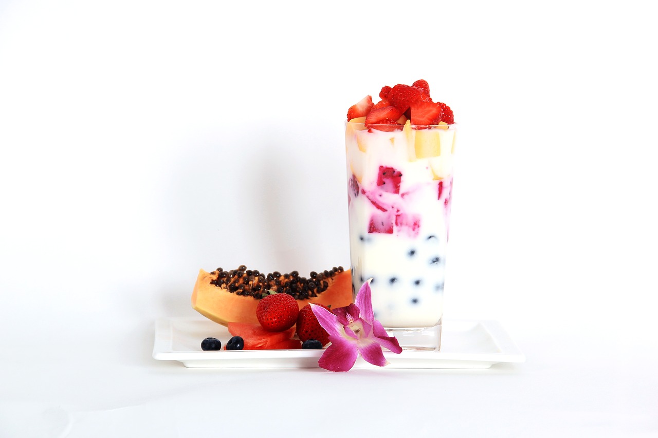 fruit yogurt papaya free photo