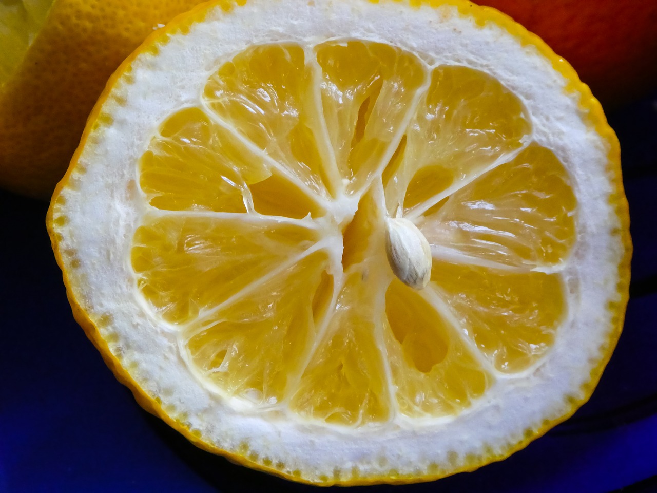 fruit lemon squeezed free photo