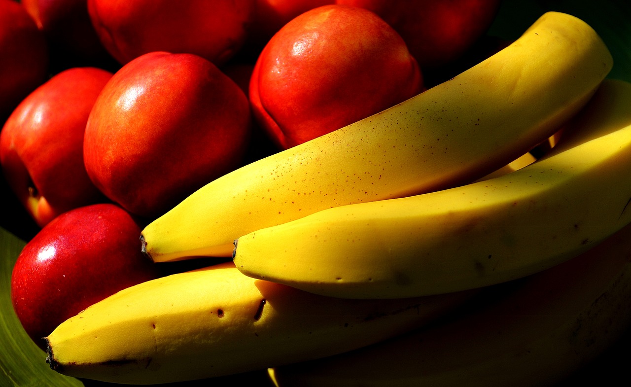 fruit bananas nectarines free photo